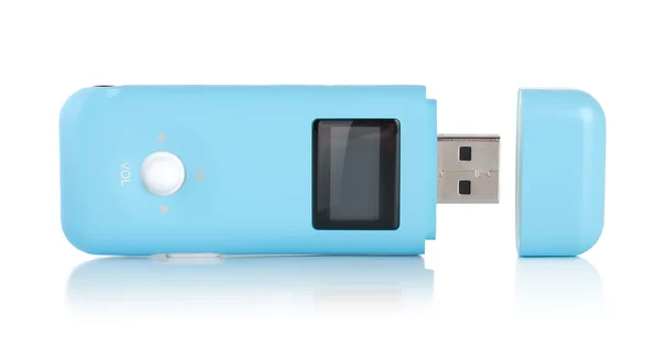 Reproductor MP3 azul aislado —  Fotos de Stock