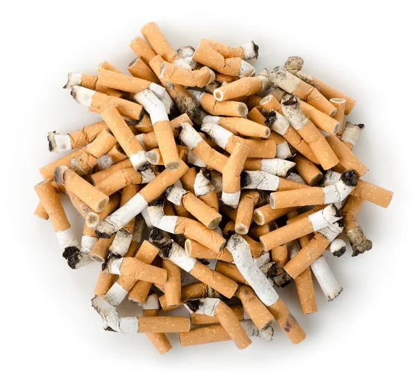 Nedopalky cigaret, samostatný — Stock fotografie