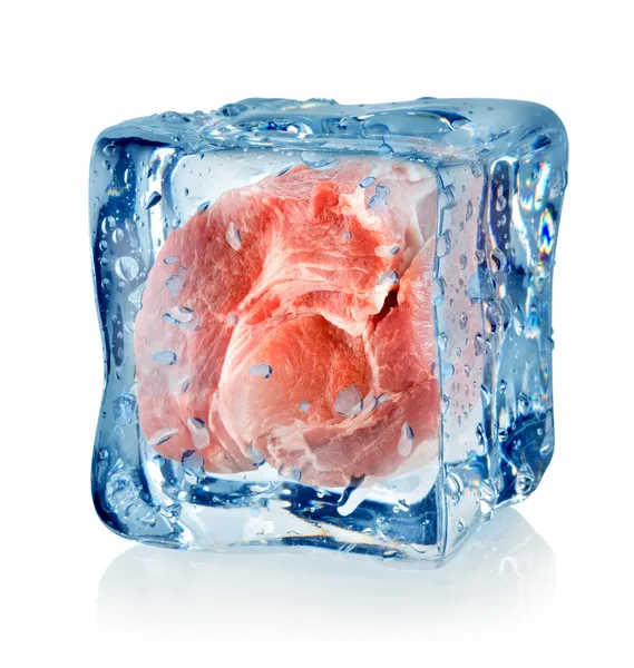 Cubo de hielo y cerdo — Foto de Stock