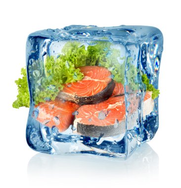 Ice cube and salmon clipart
