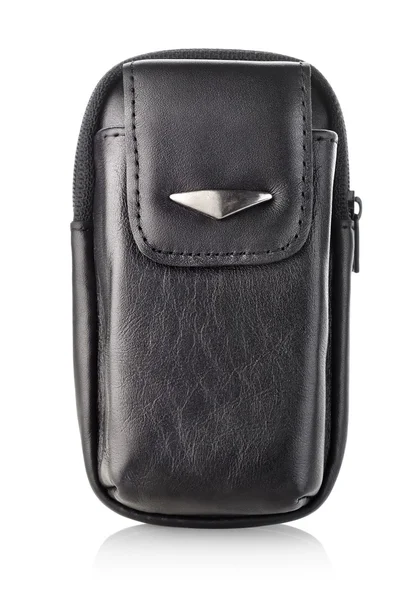 Black bag for mobile phone — Stock Photo, Image