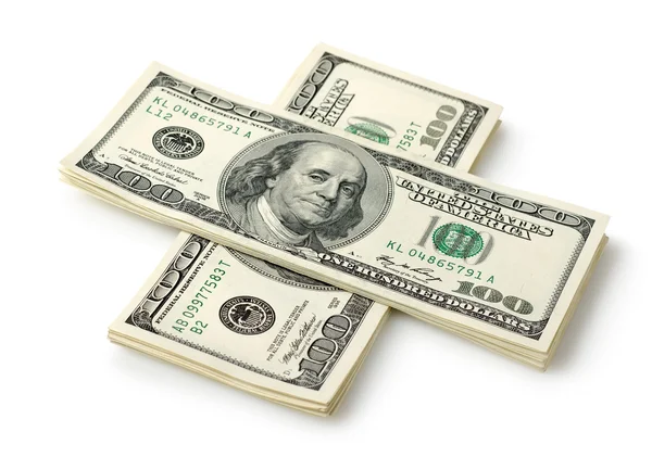 Money in the form of a cross — Stock Photo, Image