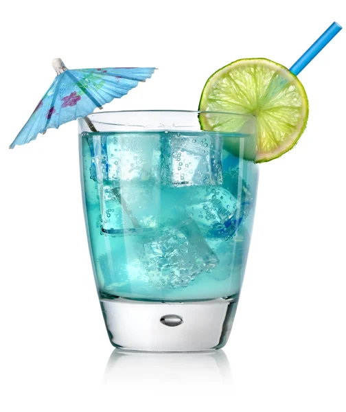 Blue cocktail in a glass — Stock Photo, Image