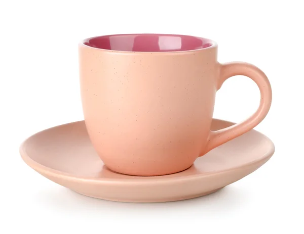 Taza rosa y platillo — Foto de Stock