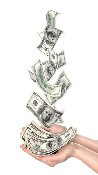 Falling dollars — Stock Photo, Image