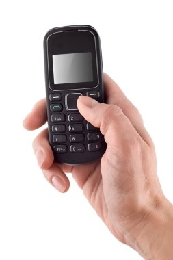 Cep telefonu elinde.