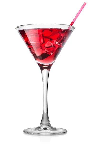 Cocktail rouge dans un grand verre — Photo