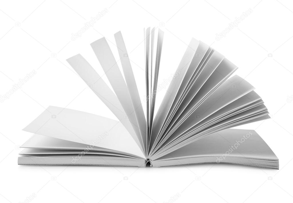 Book with fanned pages isolated