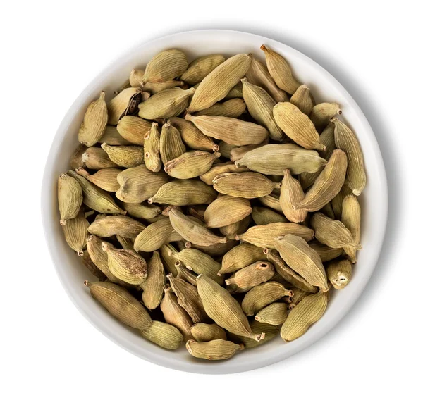 Cardamom in plate isolated — Stock Photo, Image