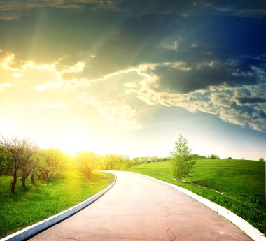 Asphalted road to the sun clipart