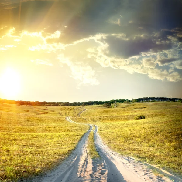 Country road in autumn — Stock Photo, Image