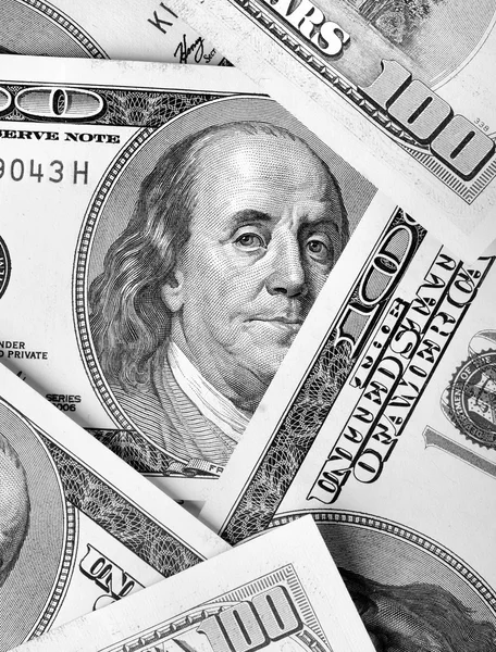 Hundred-dollar bills close-up — Stock Photo, Image