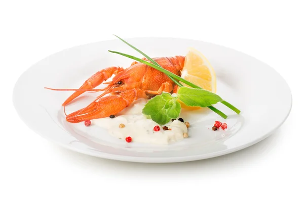 Lobster on a white plate — Stock Photo, Image