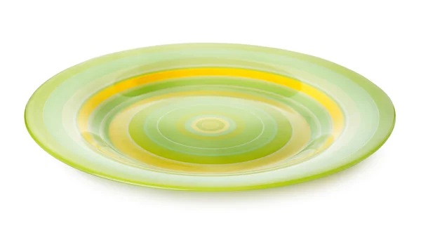 Green plate isolated — Stock Photo, Image