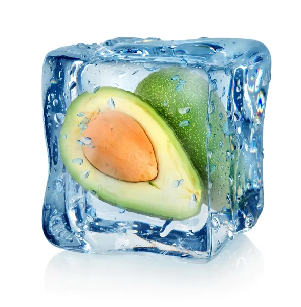 Mango in ice cube — Stockfoto