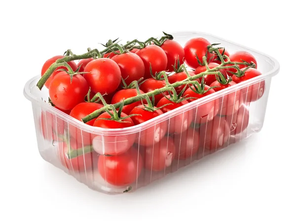 Cherry tomatoes in a container — Stock Photo, Image