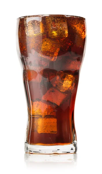 Cola med isbitar — Stockfoto