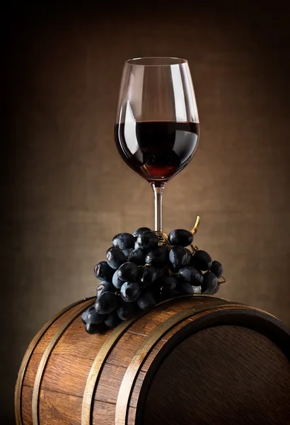 Copa y barril de vino Imagen de stock