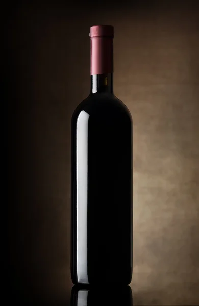 Black bottle of wine — Stock Photo, Image