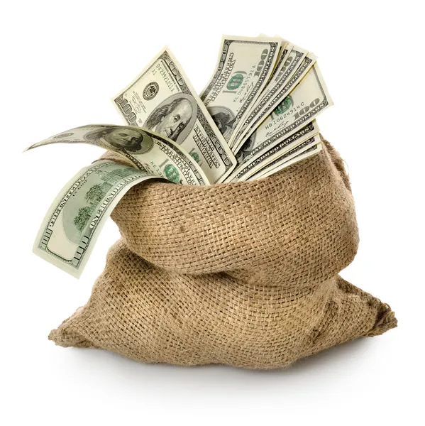 Money in the old bag — Stock Photo, Image