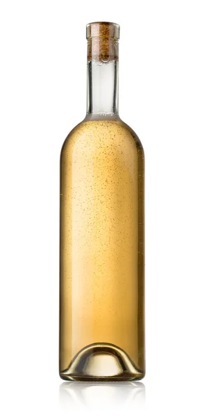 Vitt vin i en flaska — Stockfoto