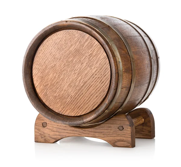 Wooden barrel on stand — Stock Photo, Image