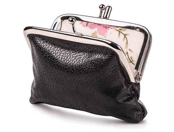 Open black purse — Stock Photo, Image