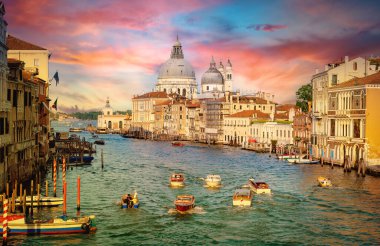 Venedik, İtalya Grand Canal tekne