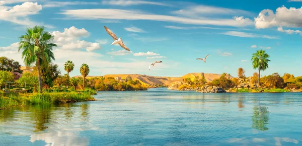 Panorama Nile in Aswan — Stockfoto