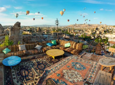 Cappadocia 'daki Cafe Terası.