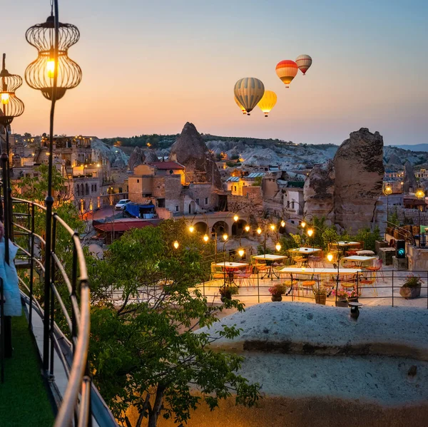 Terraza Café Ciudad Goreme Turquía —  Fotos de Stock