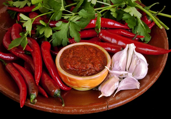 Salsa picante adjika —  Fotos de Stock