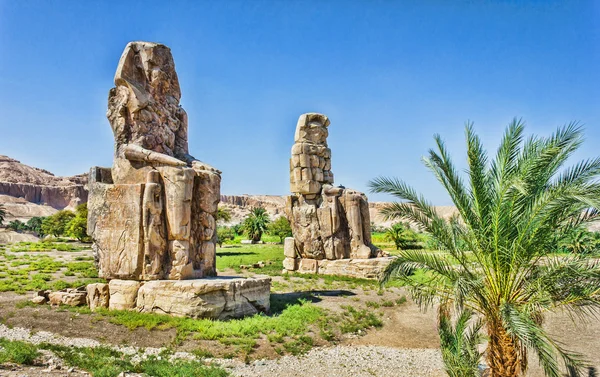 Colossi van Memnon, Vallei der Koningen, Luxor, Egypte — Stockfoto