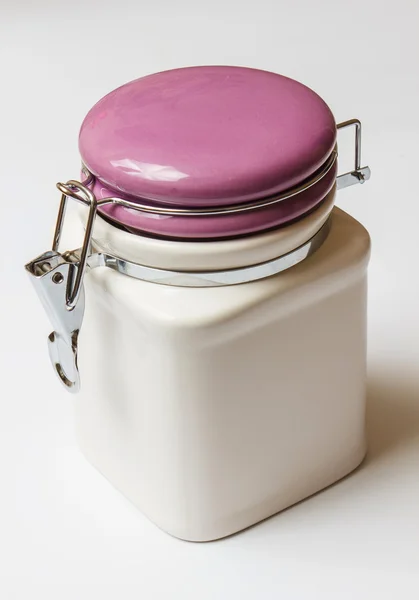 Ceramic container with a lid — Stock Photo, Image