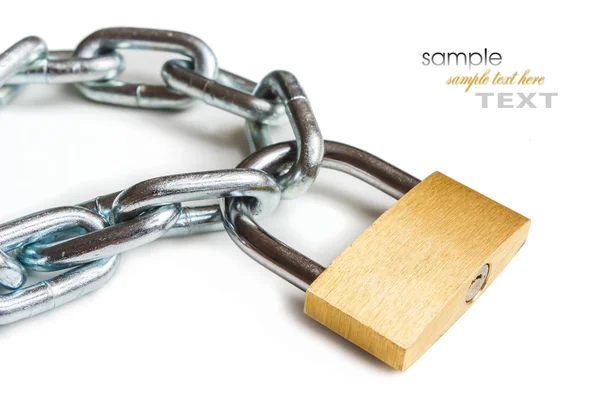 Padlock with metal chain — Stock Photo, Image