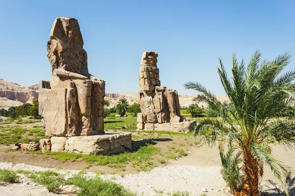 Colossi de Memnon, Vale dos Reis, Luxor, Egito — Fotografia de Stock