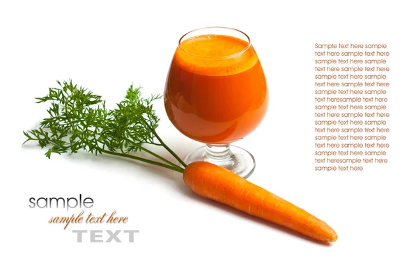 Carrots and carrot juice — Stock Photo, Image