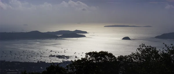 Deniz ve gün batımında Adaları Tayland havadan görünümü — Stok fotoğraf