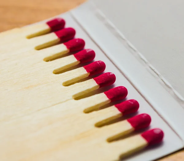 Set of red matches close up — Stock Photo, Image