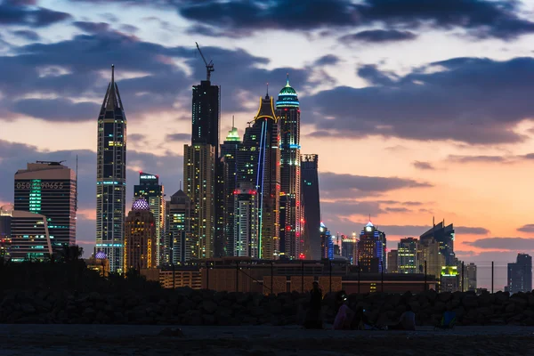 Dubaje marina za soumraku, Dubaj — Stock fotografie