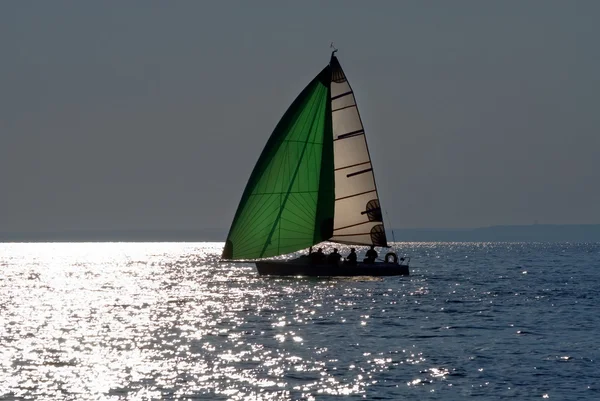 The yacht takes part in competitions in sailing — Stock Photo, Image