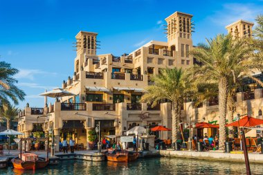 DUBAI, UAE - NOVEMBER 15: View of the Souk Madinat Jumeirah clipart