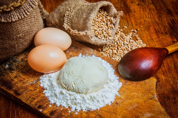 Bag of wheat in the bakery — Stock Photo, Image