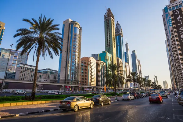 Moderní mrakodrapy, sheikh zayed road — Stock fotografie