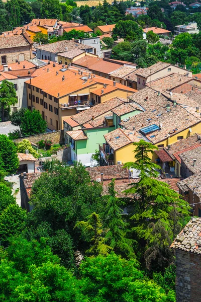 Landscape with toscana village — Stock Photo, Image