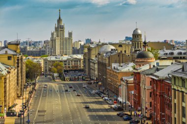 Moskova, Rusya. Gözlem güverte üzerinde tarihi merkezi Moskova Merkezi Çocuk dünyada görünümünden yukarıda