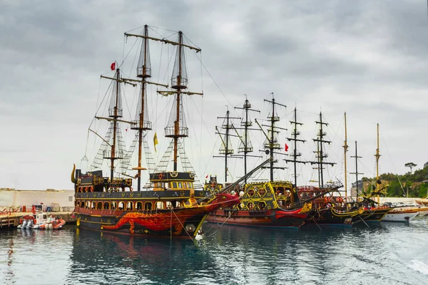 Turkey May 2017 Ancient Pirate Ship Shore — Stock Photo, Image