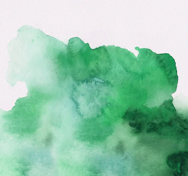 Зеленый цвет текстуры акварели на белом — стоковое фото
