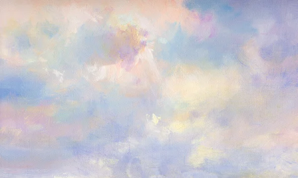 Painted clouds on canvas — Stock Photo, Image