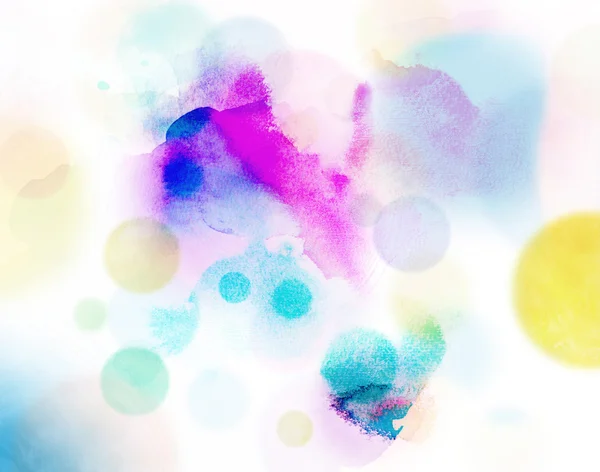 Abstract circles pattern on watercolor — Stock Photo, Image